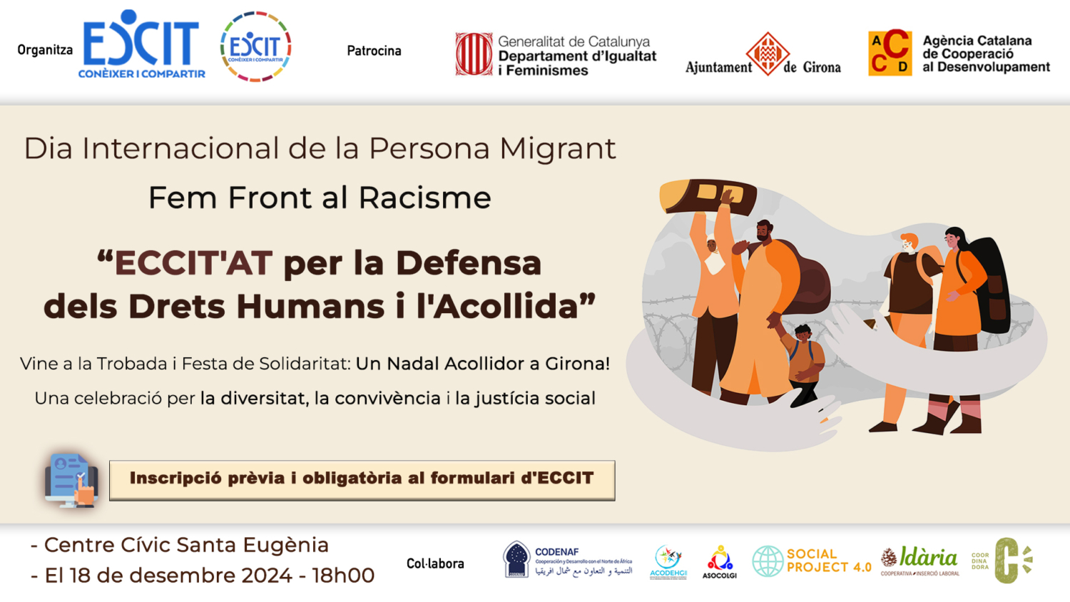 Celebrem el Dia Internacional de la Persona Migrant! Eccit'AT per la Defensa dels Drets Humans i l'Acollida